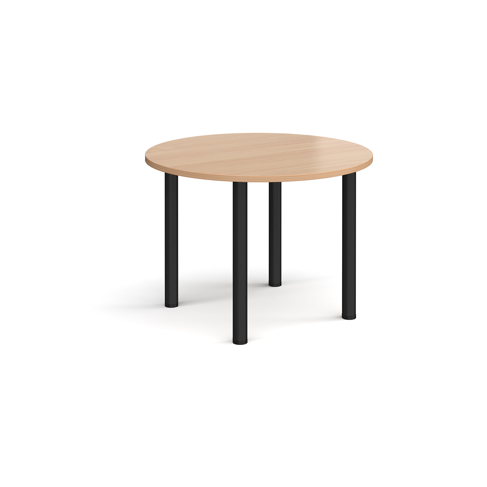 Circular+black+radial+leg+meeting+table+1000mm+-+Beech