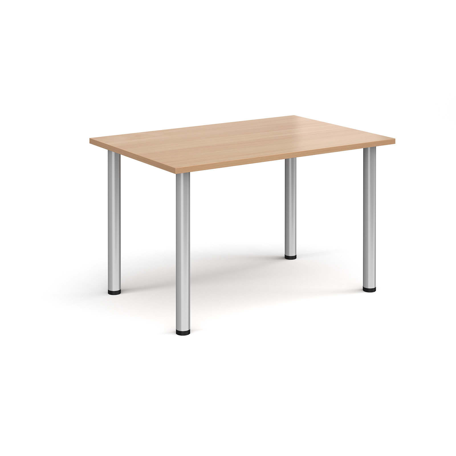 Rectangular+silver+radial+leg+meeting+table+1200mm+x+800mm+-+Beech