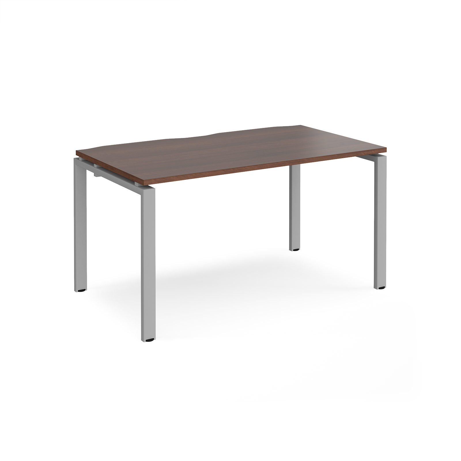 Adapt+single+desk+1400mm+x+800mm+-+silver+frame%2C+Walnut+top