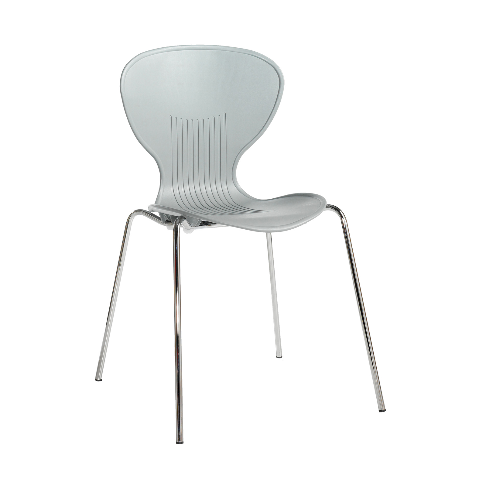 Sienna+one+piece+shell+chair+with+chrome+legs+%28pack+of+4%29+-+grey