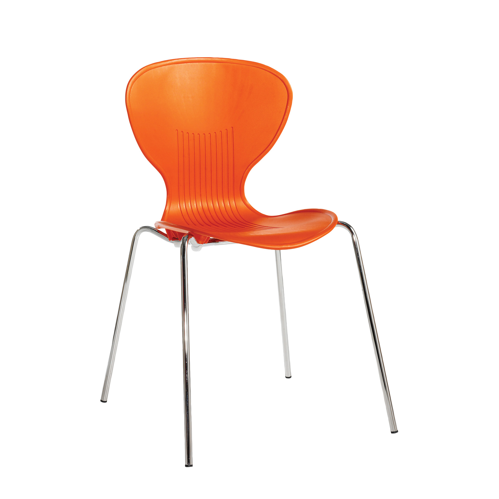 Sienna+one+piece+shell+chair+with+chrome+legs+%28pack+of+4%29+-+orange