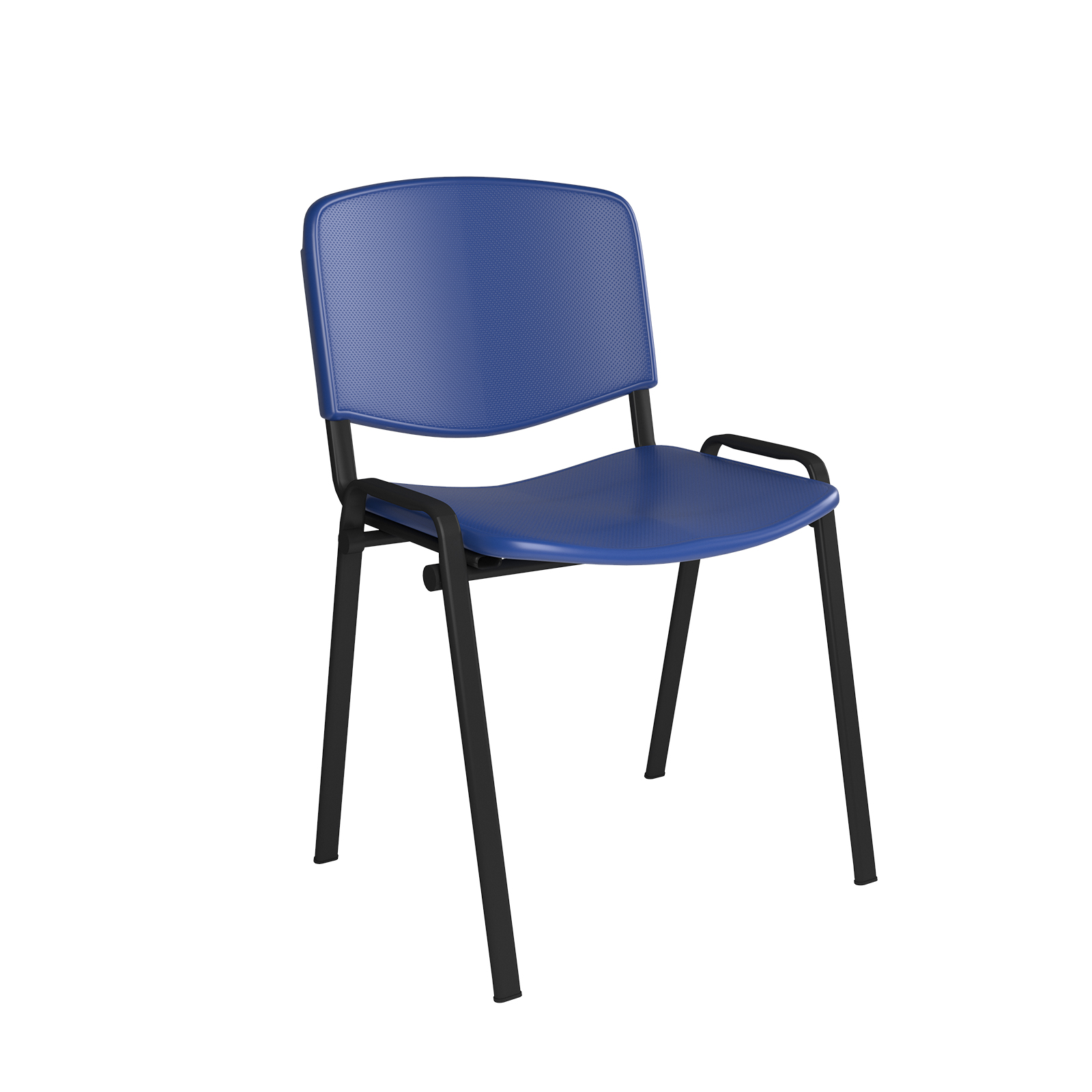 Taurus+plastic+meeting+room+chair+with+no+arms+-+blue+with+black+frame