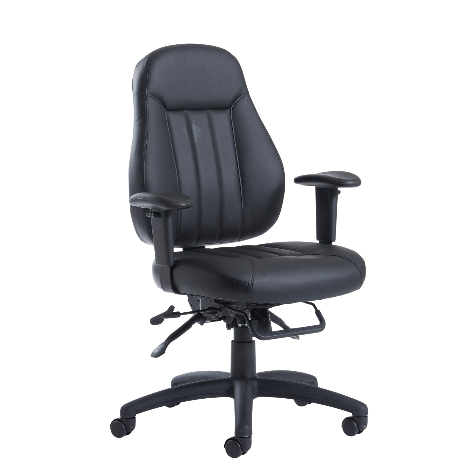 Zeus+medium+back+24hr+task+chair+-+black+bonded+leather