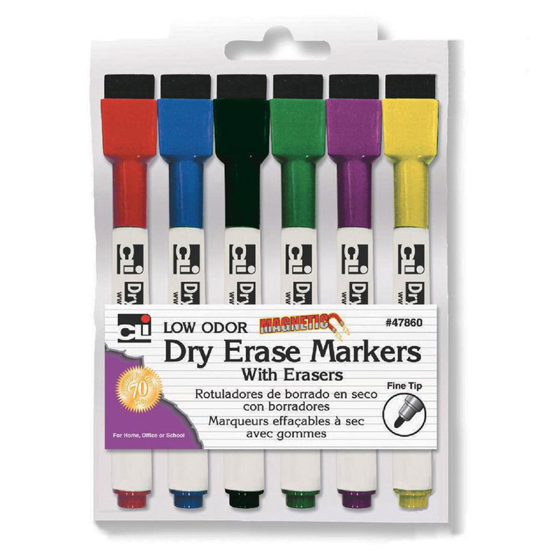 Magnetic+Dry+Erase+Markers+with+Erasers%2C+Pack+of+6