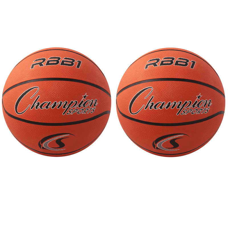 Champion+Sports+Offical+Size+Rubber+Basketball%2C+Orange%2C+Pack+of+2