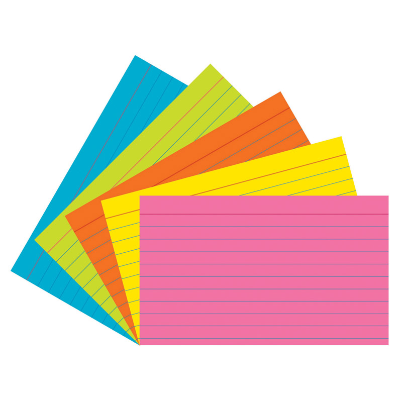 Index+Cards%2C+5+Super+Bright+Assorted+Colors%2C+Ruled%2C+1%2F4%22+3%22+x+5%22%2C+75+Cards