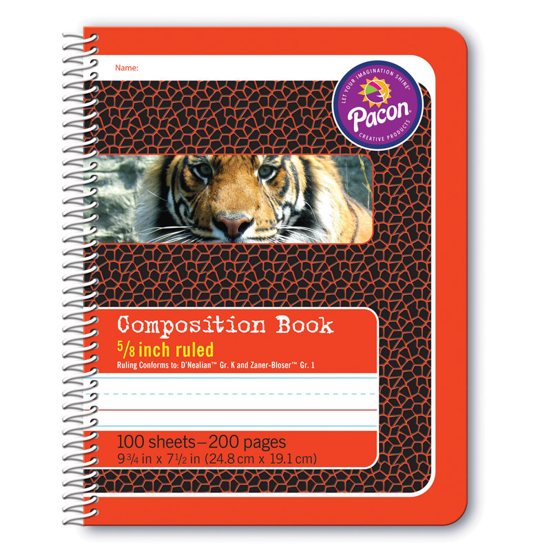 Primary+Composition+Book%2C+Spiral+Bound%2C+D%26apos%3BNealian%2FZaner-Bloser%2C+5%2F8%26quot%3B+x+5%2F16%26quot%3B+x+5%2F16%26quot%3B+Ruled%2C+9-3%2F4%26quot%3B+x+7-1%2F2%26quot%3B%2C+100+Sheets