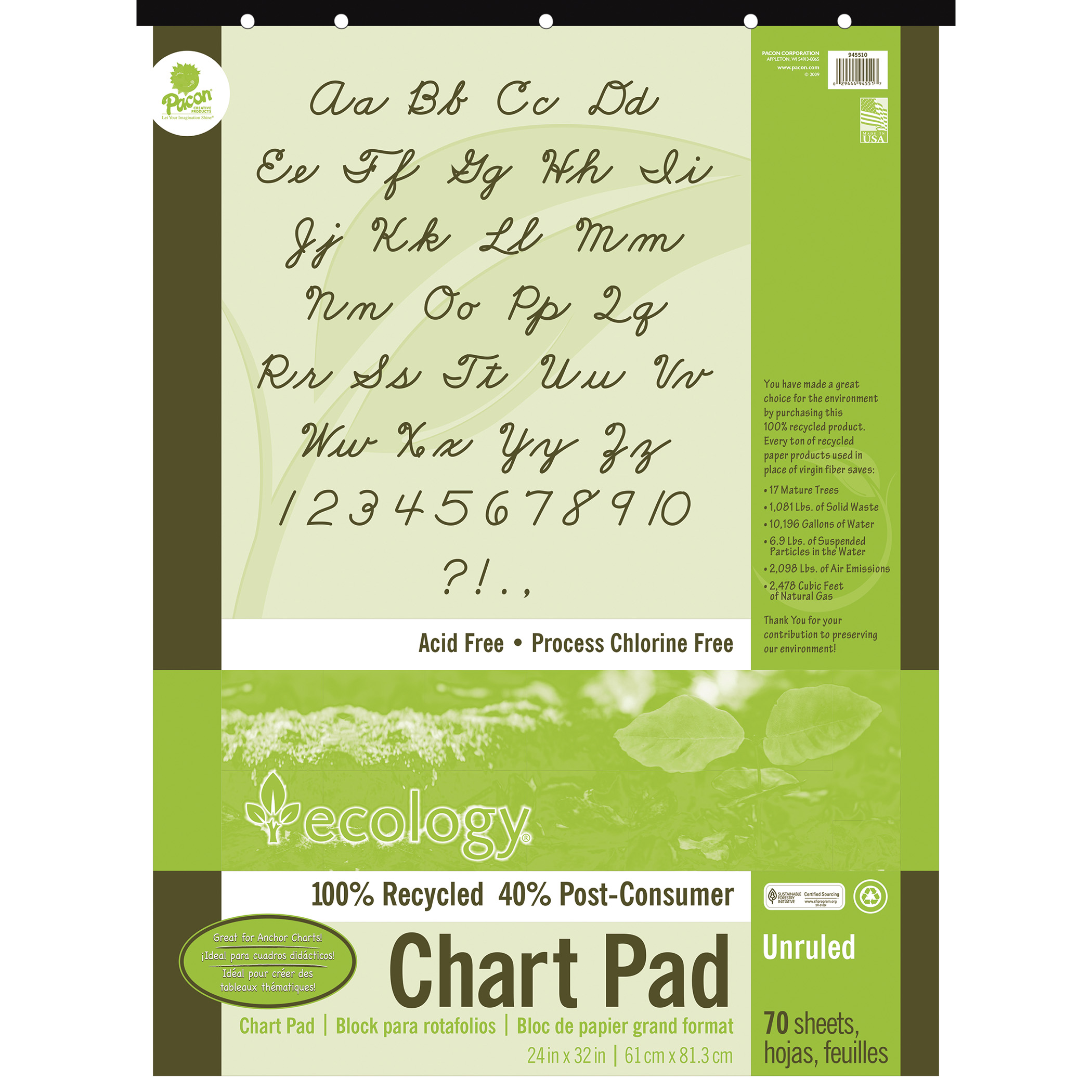 Recycled+Chart+Pad%2C+Unruled+Cover%2C+Unruled+24%26quot%3B+x+32%26quot%3B%2C+70+Sheets