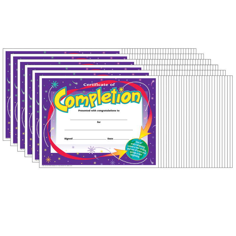 TREND+Certificate+of+Completion+Colorful+Classics+Certificates%2C+30+Per+Pack%2C+6+Packs