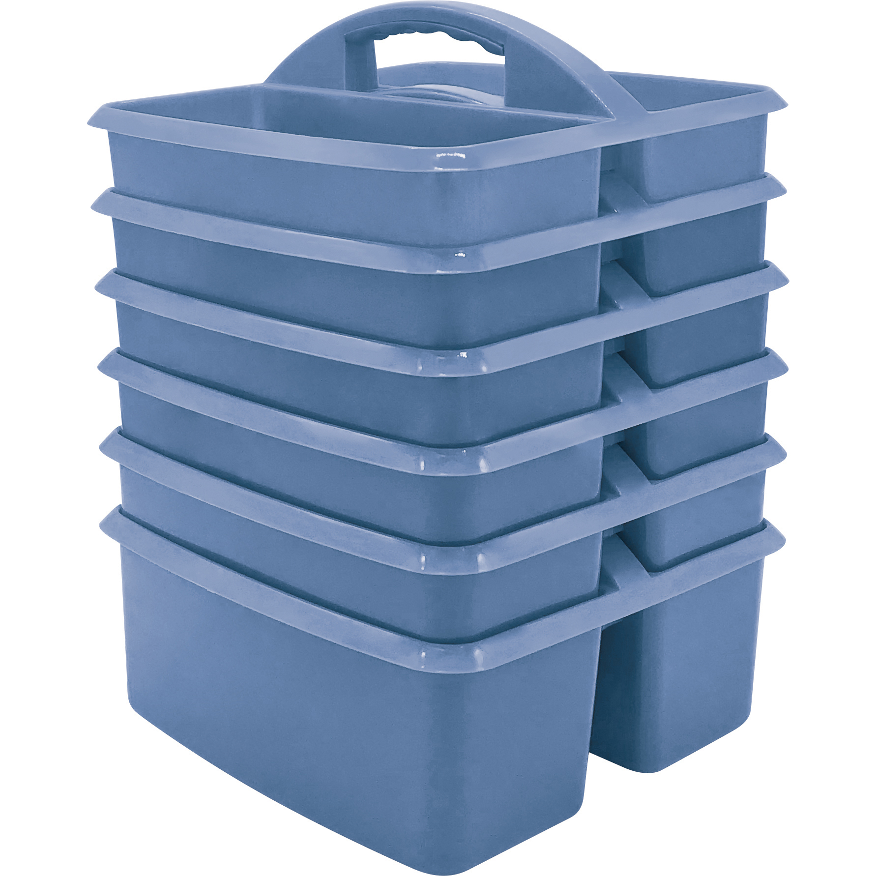 Teacher+Created+Resources%26reg%3B+Slate+Blue+Plastic+Storage+Caddy%2C+Pack+of+6