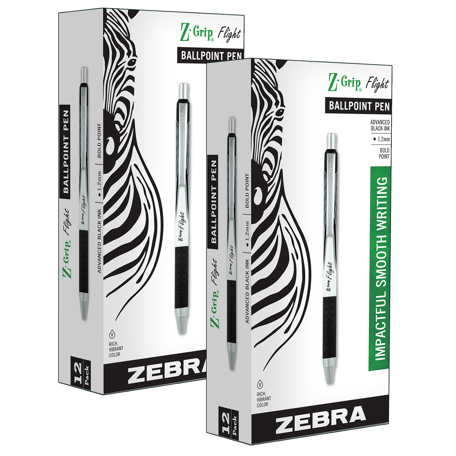Flight+Ballpoint+Retractable+Pen+1.2mm%2C+Black%2C+12+Per+Pack%2C+2+Packs