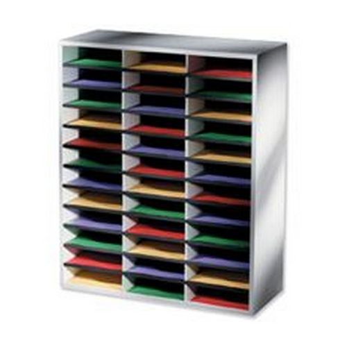 Fellowes+Literature+Sorter+Melaminelaminated+Shell+36+Compartments+737x302x881mm