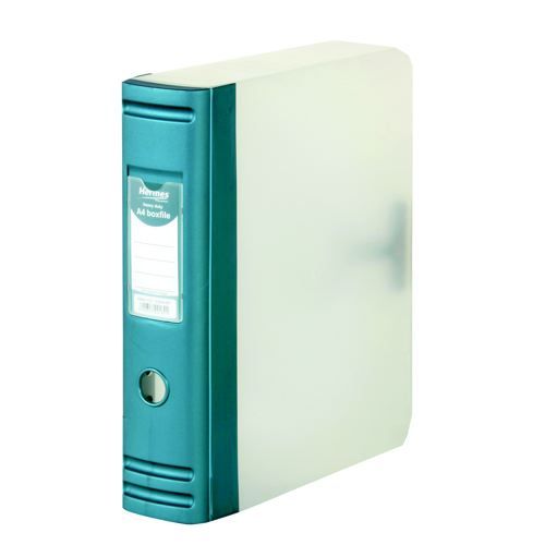 Hermes+A4+8cm+Heavy+Duty+Polypropylene+Box+File+Metallic+Blue