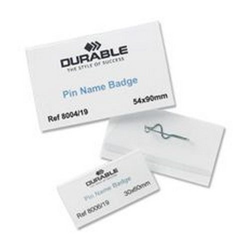Durable+Pin+Name+Badge+40x75mm+Transparent+Pack+100