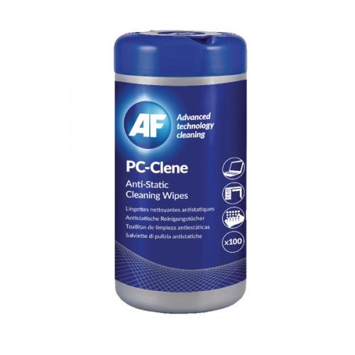 AF+PC+Clene+AntiStatic+General+Purpose+Wipes+In+Tub+NonFlammable+Pack+100