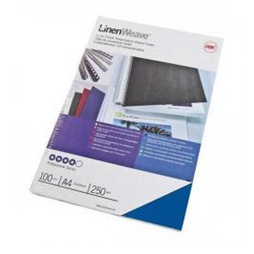 GBC+Linen+Weave+Binding+Covers+250gsm+A4+Royal+Blue+Pack+of+100