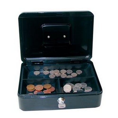 Cash+Box+with+Simple+Latch+and+2+Keys+Plus+Removable+Coin+Tray+300mm+Black