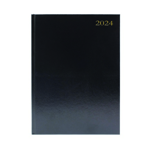2024+Diary+A4+Day+Per+Page+Black