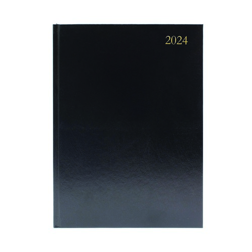 2024+Diary+A4+2+Days+Per+Page+Black