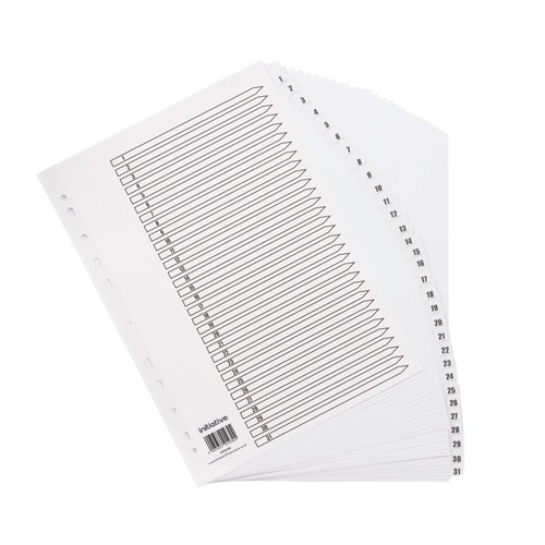 Initiative+White+Board+A4+160gsm+Divider+1-31+Mylar+Tab