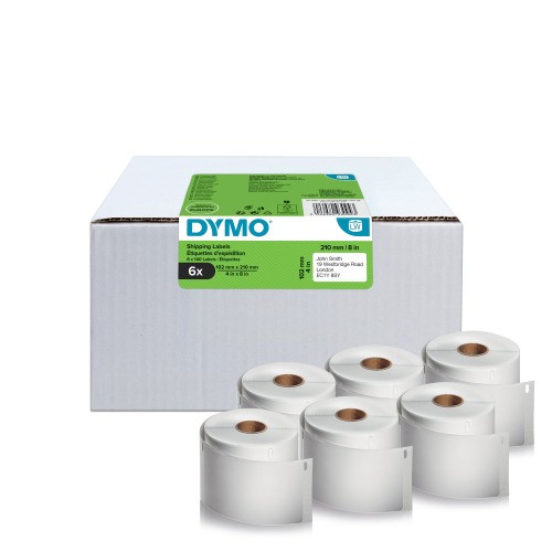 Dymo+LabelWriter+DHL+Shipping+Labels+140+Per+Roll+102x210mm+SelfAdhesive+White+%28Pack+of+6%29+2177565