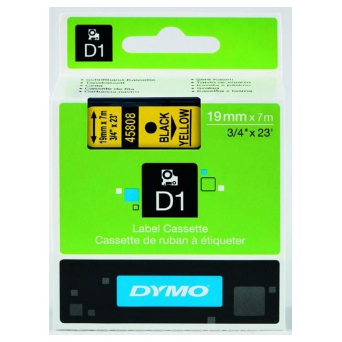 Dymo+D1+Labelmaker+Tape+19mmx7m+Black+on+Yellow