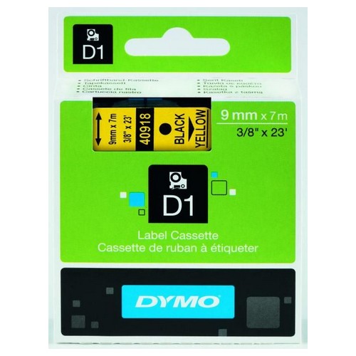 Dymo+D1+Labelmaker+Tape+9mmx7m+Black+on+Yellow