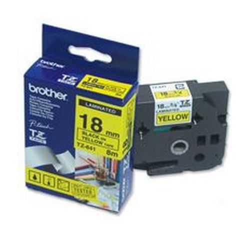 Brother+PTouch+Tape+TZ641+18mm+Yellow%2FBlack