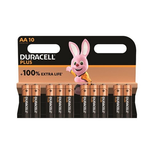 Duracell+Plus+AA+Battery+Alkaline+100%25+Extra+Life+%28Pack+of+10%29+5015842