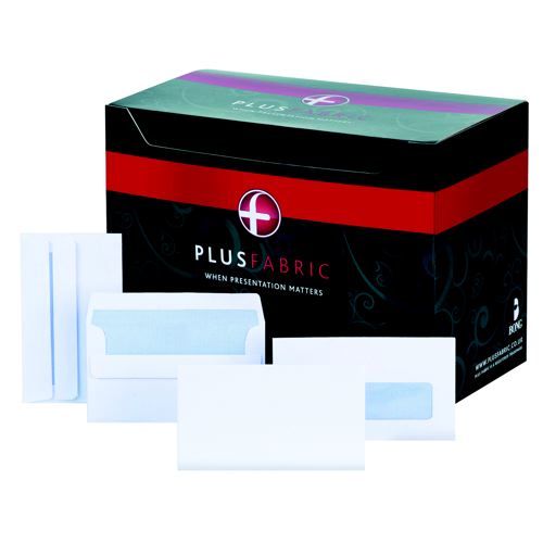 Plus+Fabric+DL+Envelopes+110gsm+Self+Seal+White+%28Pack+of+500%29+H25470