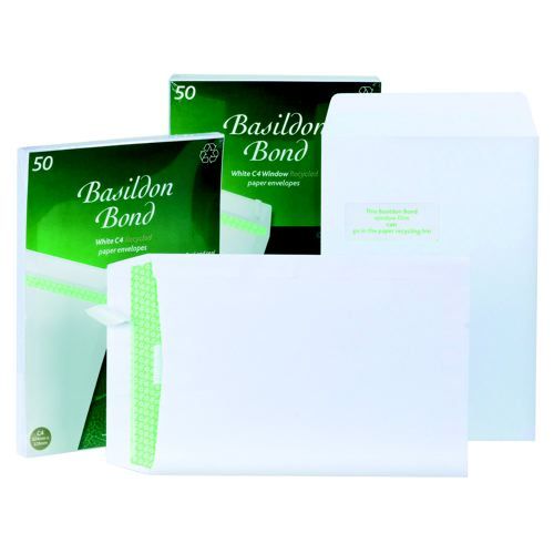 Basildon+Bond+Envelope+C4+Shrinkwrap+White+120gsm+Pack+50