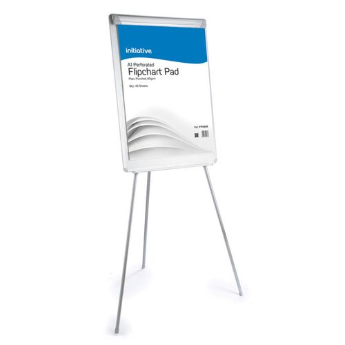 Initiative+Retractable+Flipchart+Easel+With+Drywipe+Surface+and+Pen+Tray