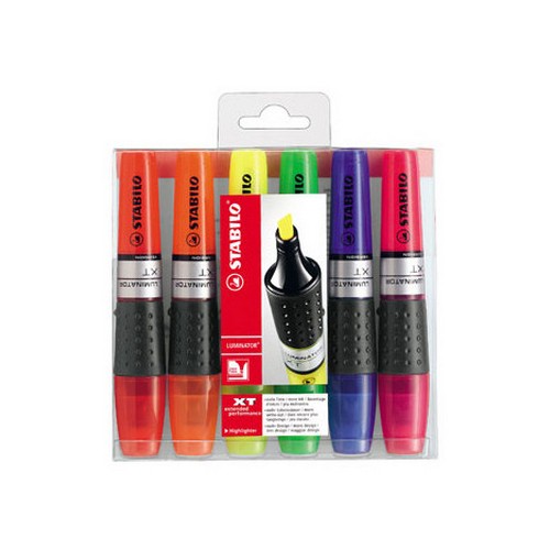 Stabilo+Luminator+Highlighters+Chisel+Tip+25mm+Wallet+Of+6+Assorted