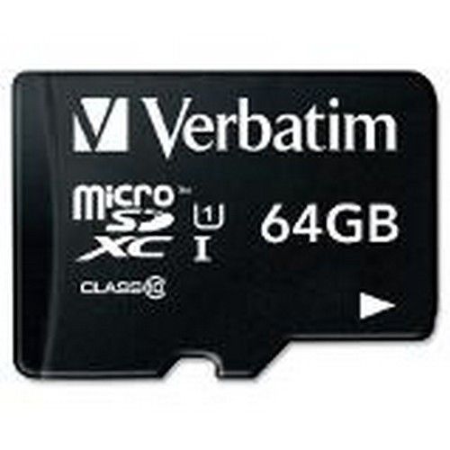 Verbatim+Micro+SDHC+Memory+Card+64GB+Class+10+With+Adapter