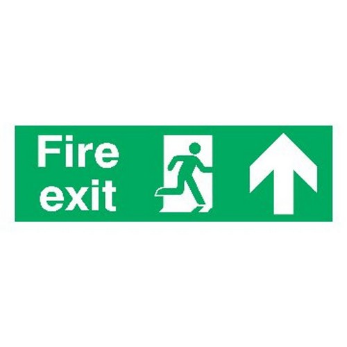 Safety+Sign+Fire+Exit+Running+Man+Arrow+Up+150x450mm+PVC