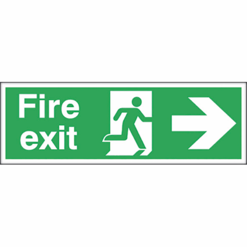 Fire+Exit+Safety+Sign+Running+Man+Arrow+Right+150x450mm+SelfAdhesive