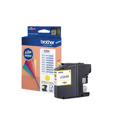 Brother+LC223Y+Ink+Cartridge+Yield+550+Pages+Yellow