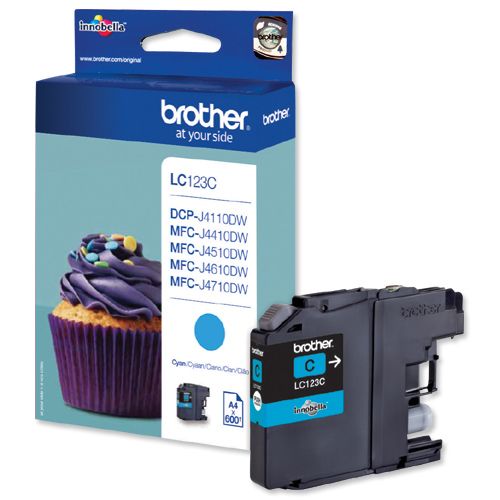 Brother+LC123C+Cyan+Ink+Cartridge