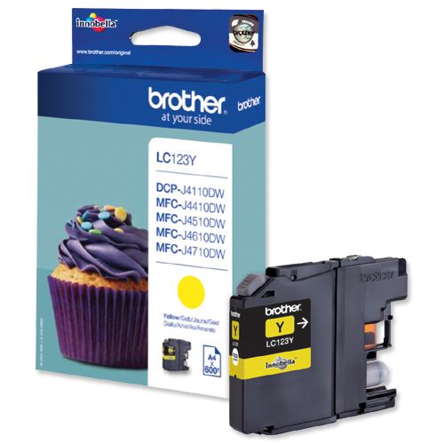 Brother+LC123Y+Yellow+Ink+Cartridge