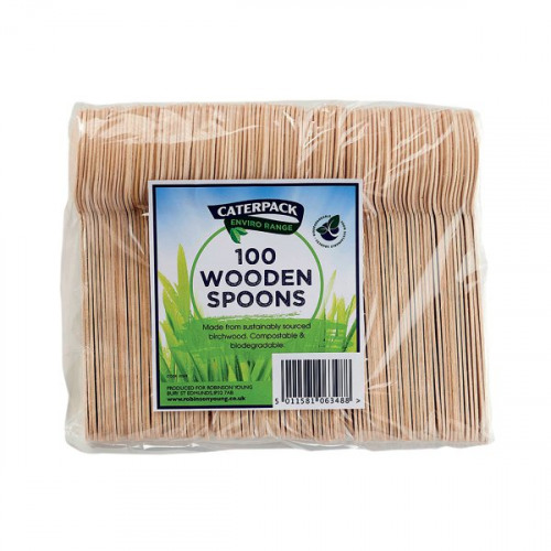 Caterpack+Enviro+Wooden+Spoons+%28Pack+of+100%29+RY10569