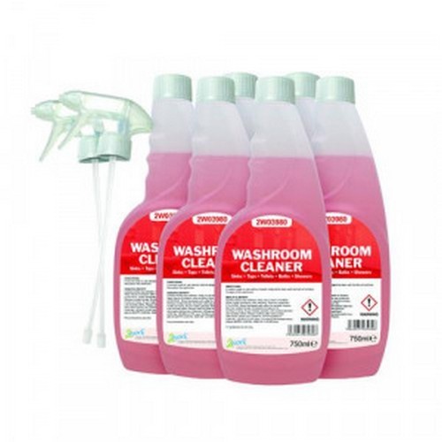 2Work+Washroom+Cleaner+Trigger+Spray+750ml+%28Pack+of+6%29+298