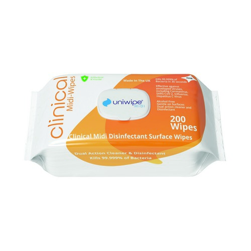Uniwipe+Clinical+Midi+Wipes+Pack+200