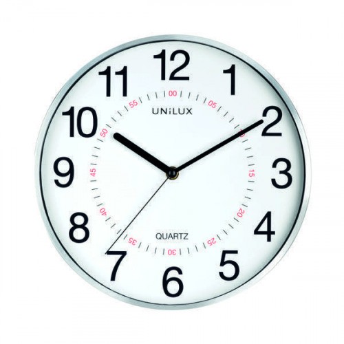 Unilux+Aria+Quartz+Wall+Clock+28.5cm+Metal+Grey