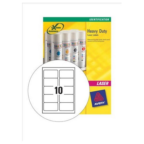 Avery+Heavy+Duty+Labels+Laser+10+per+Sheet+96x50.8mm+Silver+200+Labels