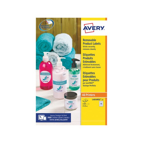 Avery+White+Removable+Laser+Labels+Round+37mm+Pack+25