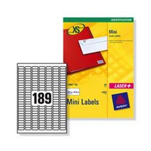 Avery+Mini+Inkjet+Labels+189+per+Sheet+25.4x10mm+White+4725+Labels+Pack+25