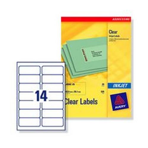 Avery+Clear+Addressing+Labels+14+per+Sheet+99.1x38.1mm+350+Labels
