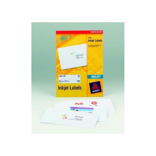 Avery+Inkjet+Address+Labels+For+1400+Labels+99.1x38.1mm+White+100+Sheets