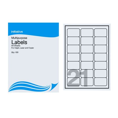 Initiative+Multipurpose+Labels+63.5+x+38.1mm+21+per+Sheet+Pack+100