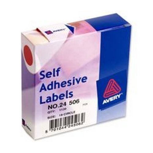 Avery+Coloured+Labels+In+Dispensers+Red+1120+Labels+Size+19mm+Diameter